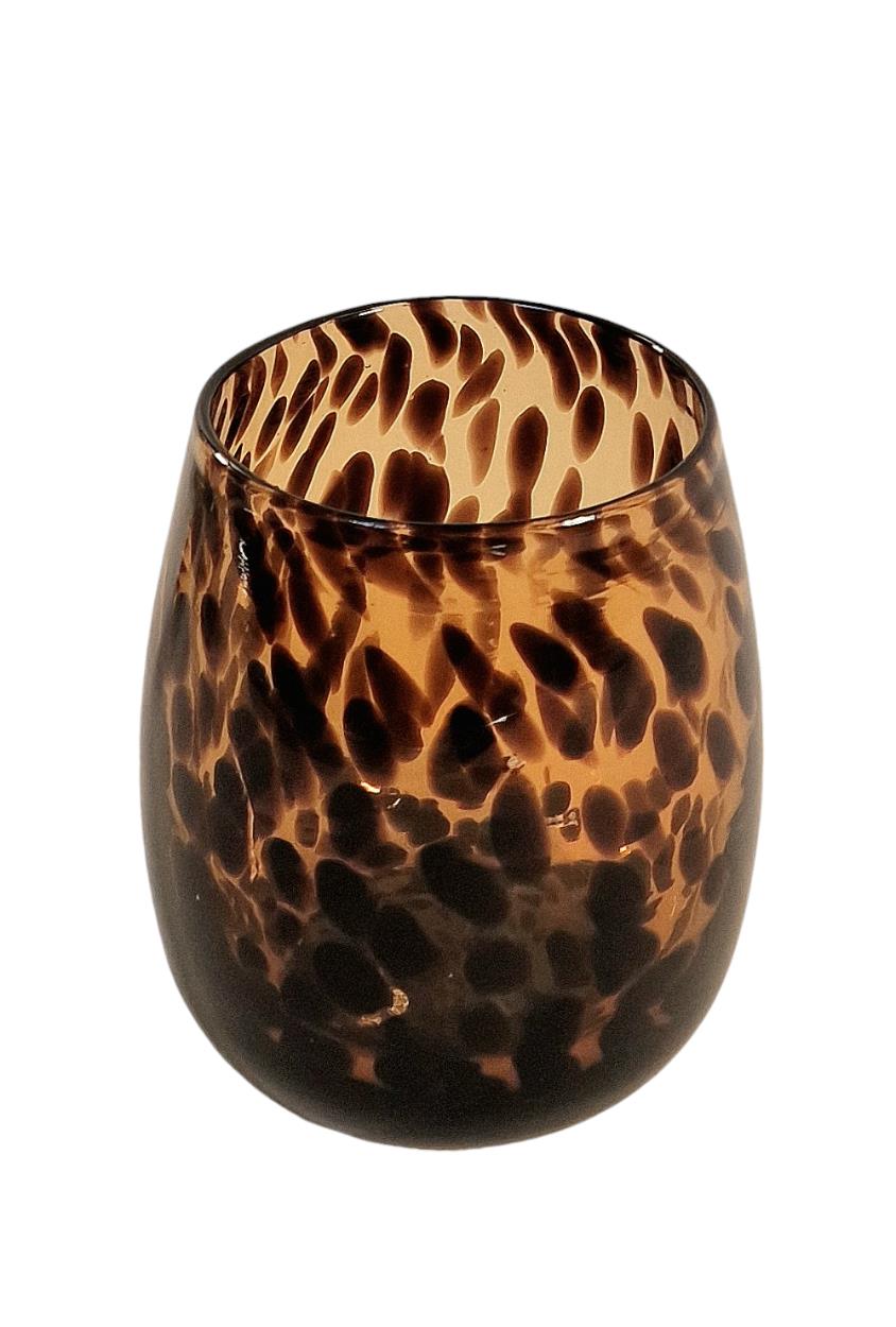 Leopard Print Glass Vase 13cm-1