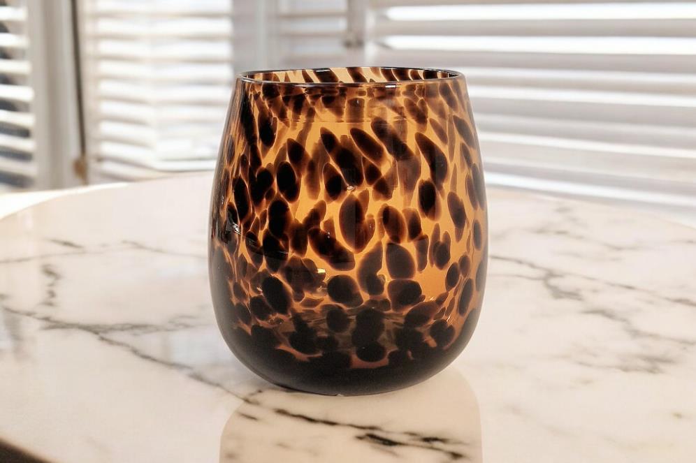 Leopard Print Glass Vase 13cm-2