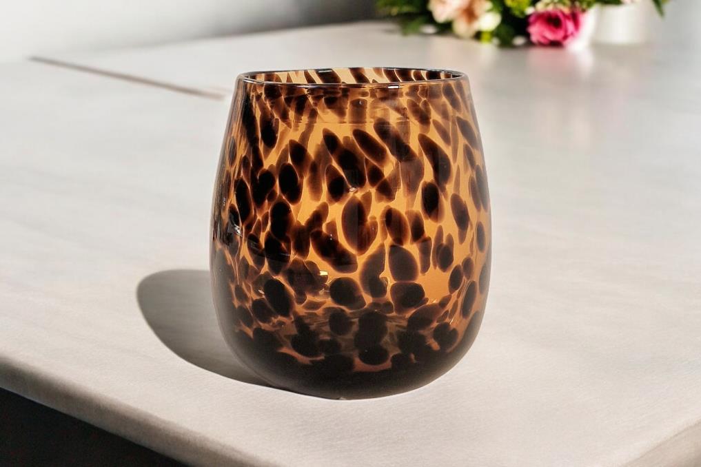 Leopard Print Glass Vase 13cm-4