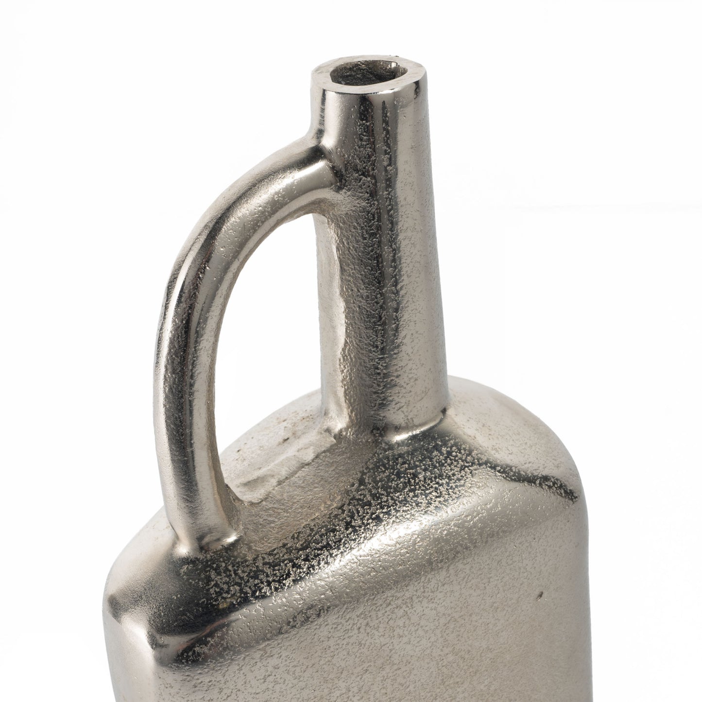 14" Silver Aluminum Jug Table Vase-5