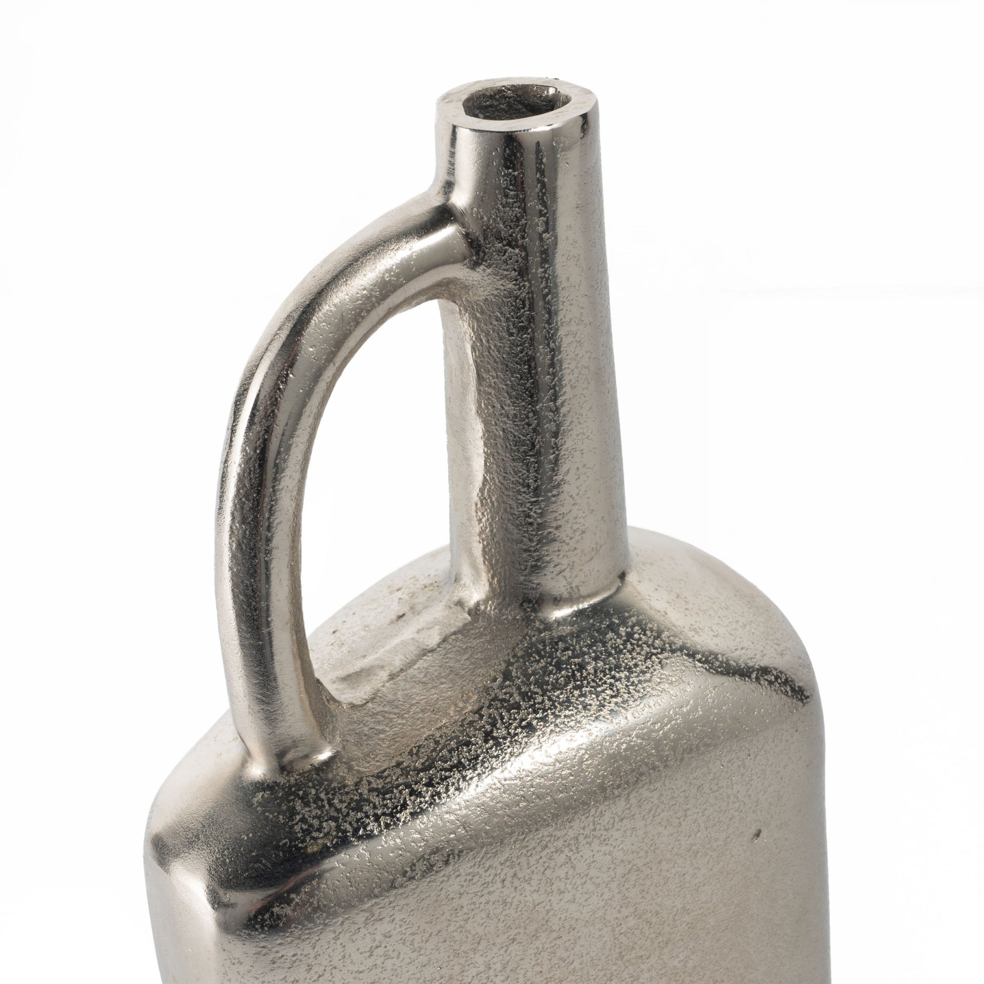 14" Silver Aluminum Jug Table Vase-5