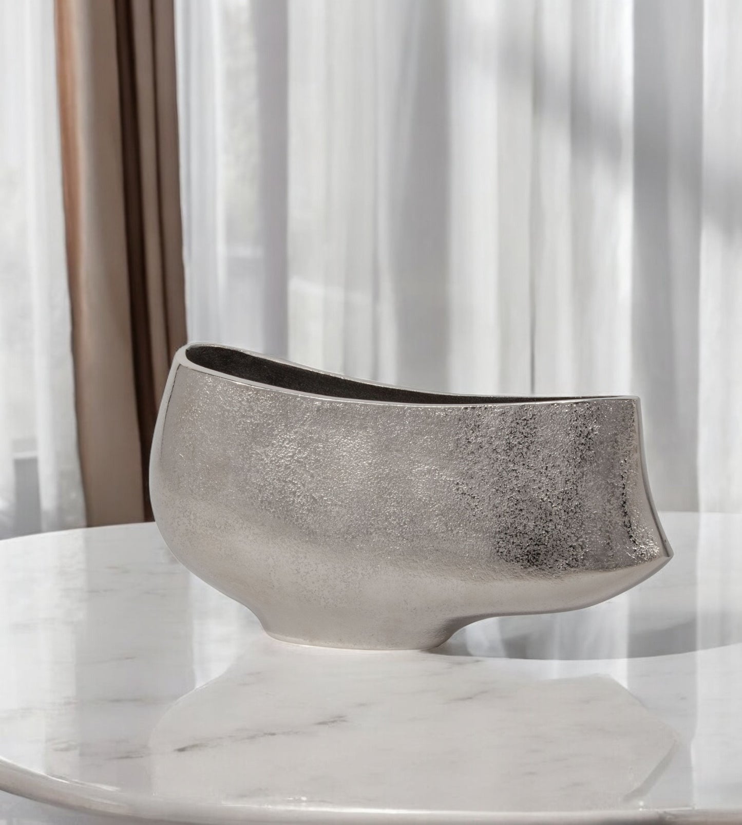 7" Nickel Aluminum Table Vase-0