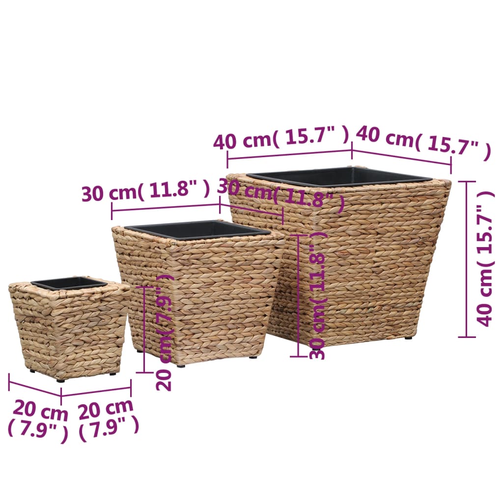 vidaXL Planter Flower Boxes with Removable Inner Plant Boxes Water Hyacinth-0