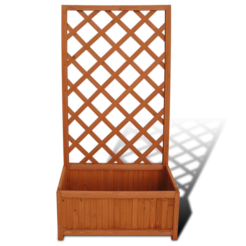 vidaXL Planter Raised Flower Bed Trellis Patio Raised Bed Plant Pot Solid Wood-3