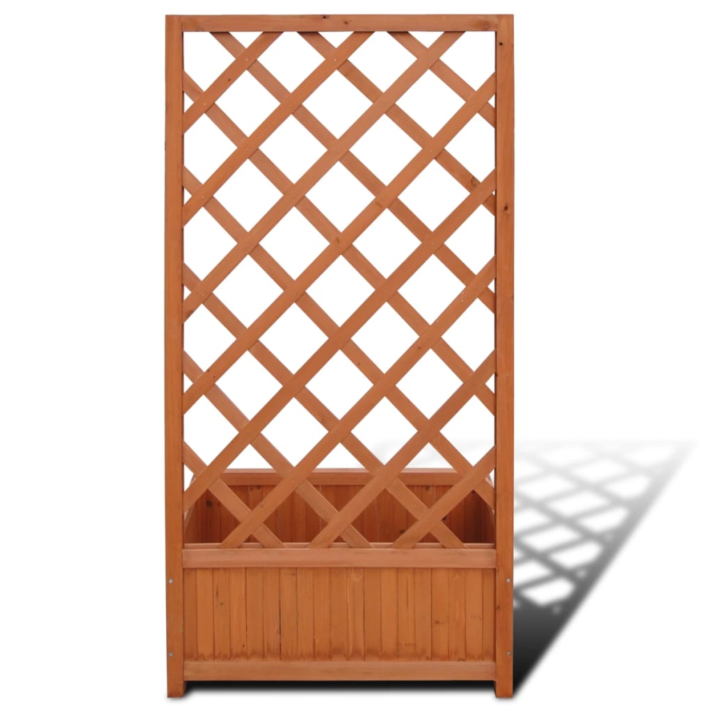 vidaXL Planter Raised Flower Bed Trellis Patio Raised Bed Plant Pot Solid Wood-4