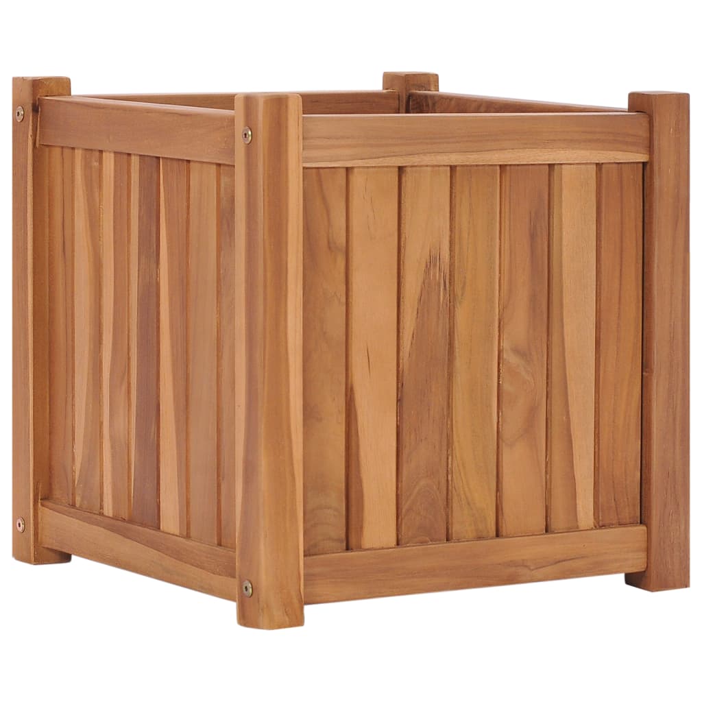 vidaXL Plant Stand Trellis Raised Bed Poly Rattan Planter Solid Wood Teak-2