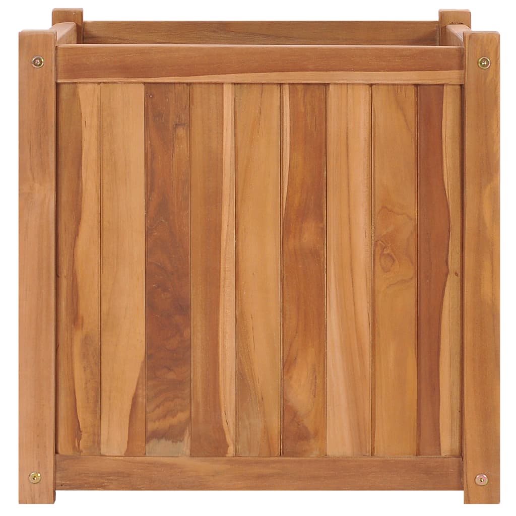 vidaXL Plant Stand Trellis Raised Bed Poly Rattan Planter Solid Wood Teak-4