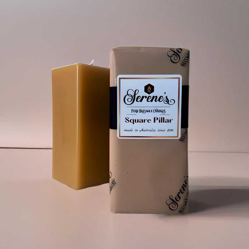 Beeswax Pillar Candles | Square | 18cm-0